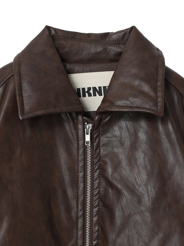 synthetic leather padded jacket – NKNIT