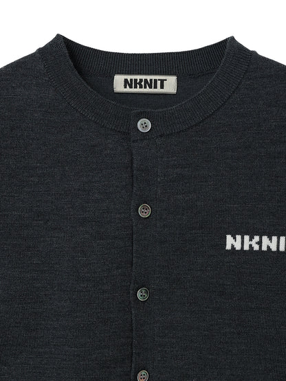로고 니트 카디건