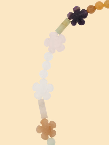 꽃 석재 목걸이