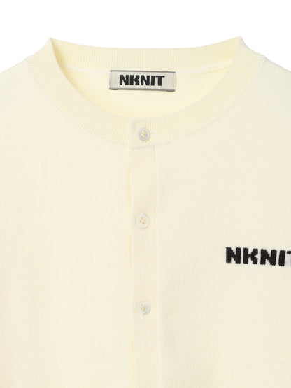 로고 니트 카디건