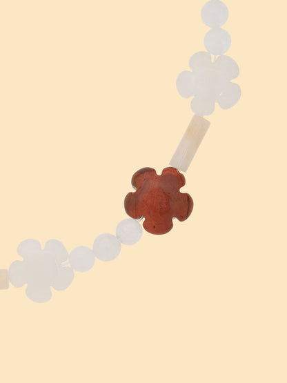 꽃 석재 목걸이