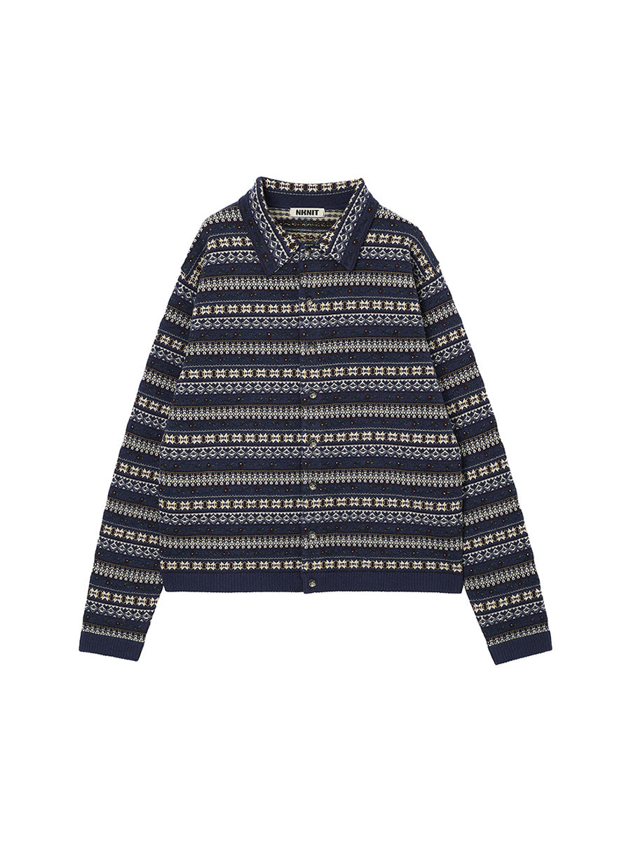 jacquard pattern KNIT  shirt