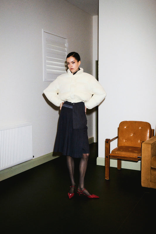 pleated wrap skirt
