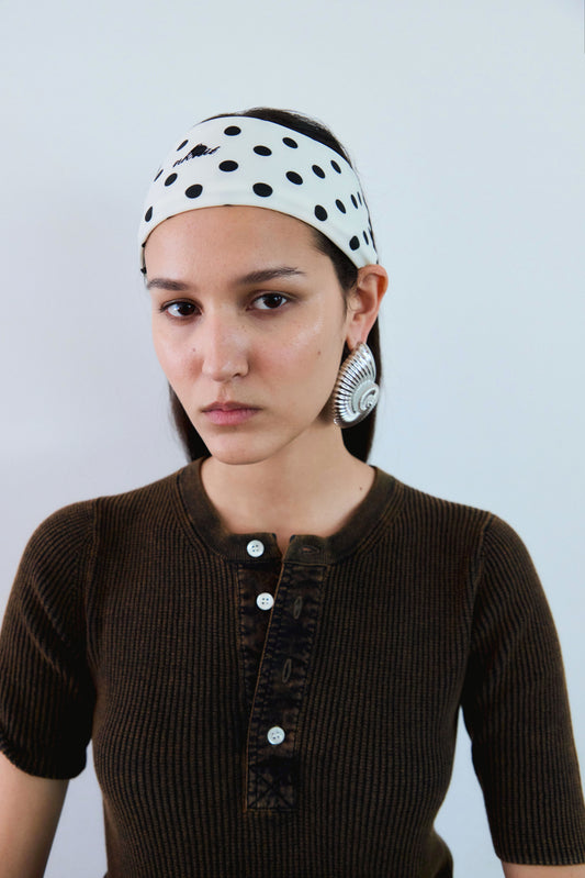 shell logo pierced earrings