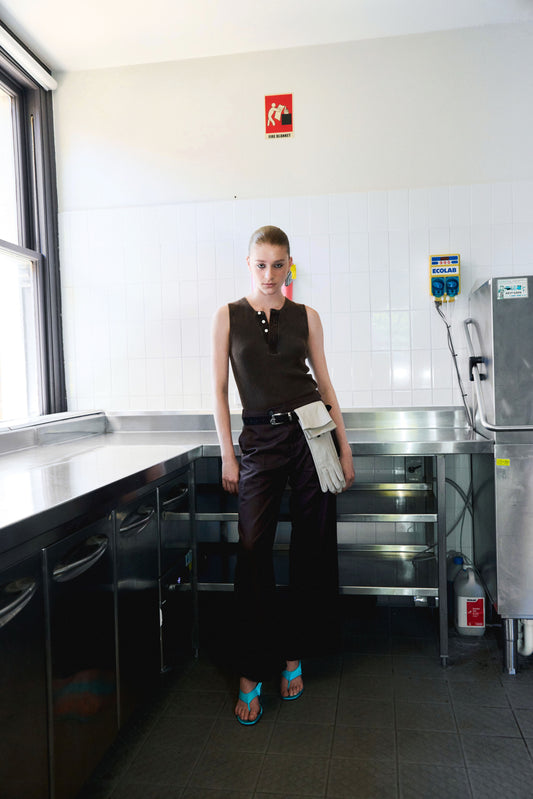 dyed rib  henry neck KNIT  tank top