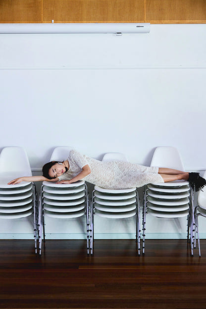 dry sheer KNIT long dress