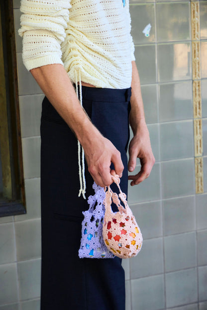 crochet KNIT flower bag