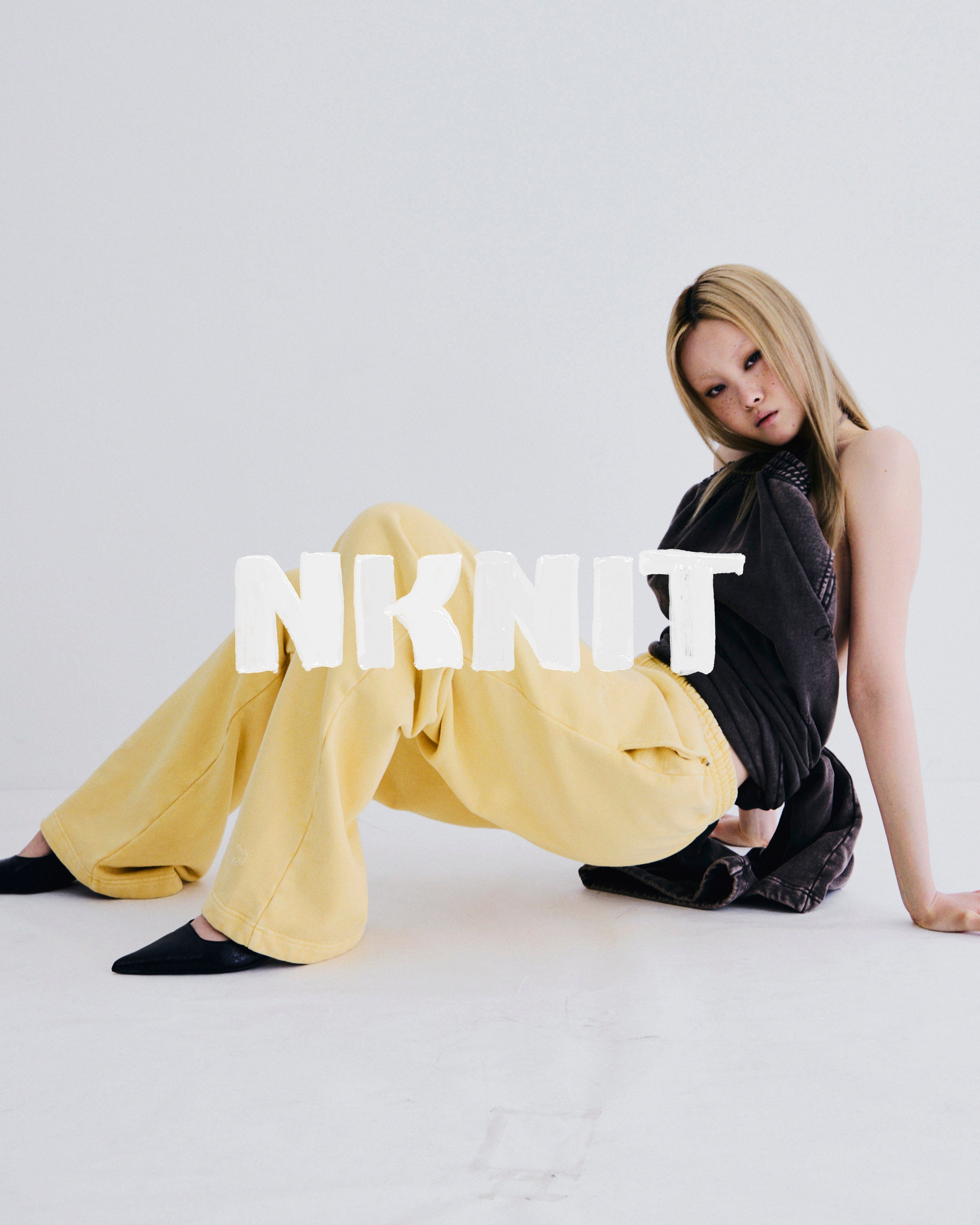 ンニット NKNIT KNIT blouson ニット／茶2 中古・古着通販】NKNIT (ンニット) KNIT blouson 24AW-N002 グレー