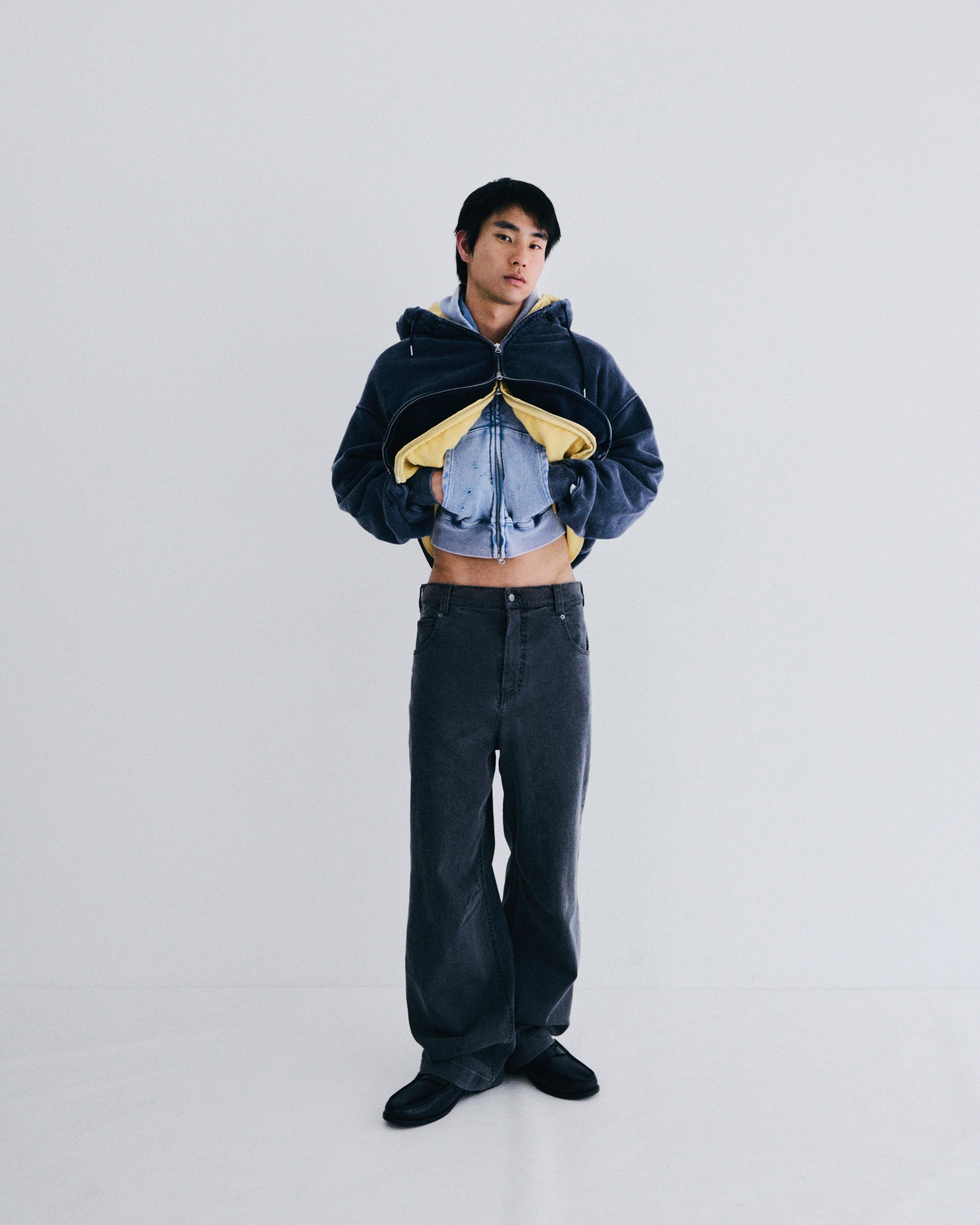 ンニット NKNIT KNIT blouson ニット／茶2 中古・古着通販】NKNIT (ンニット) KNIT blouson 24AW-N002 グレー