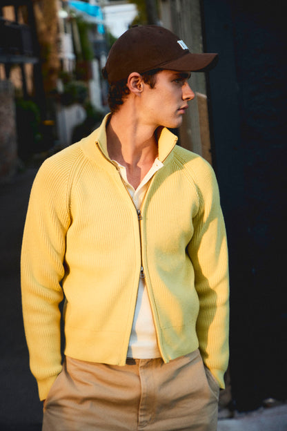 zip-up high neck KNIT【large】