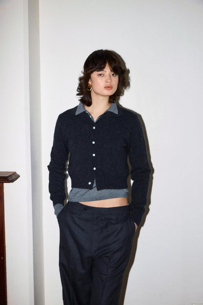 cashmere high neck KNIT cardigan　【small】