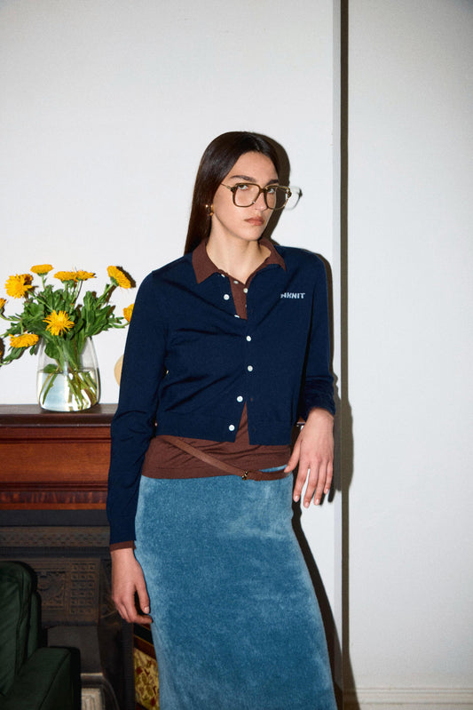NKNIT logo cardigan