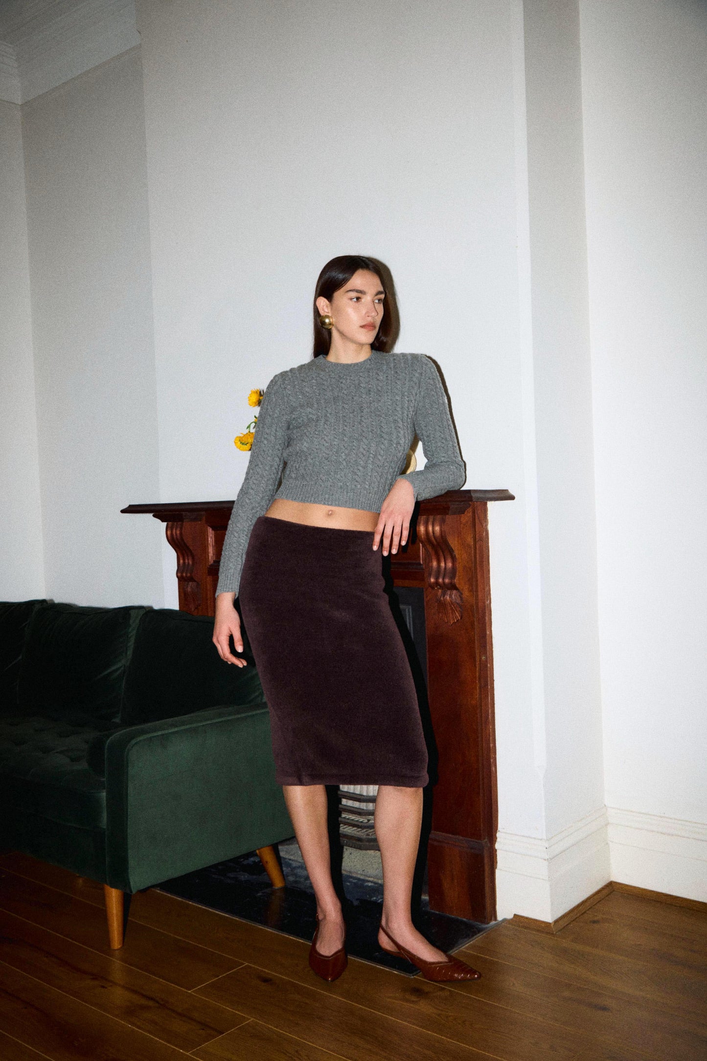 fluffy wool KNIT skirt