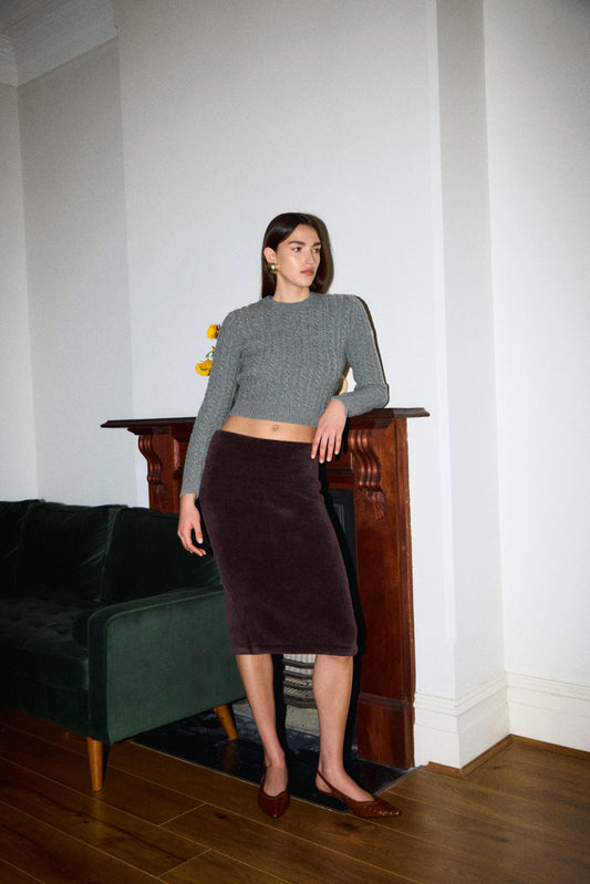 fluffy wool KNIT skirt