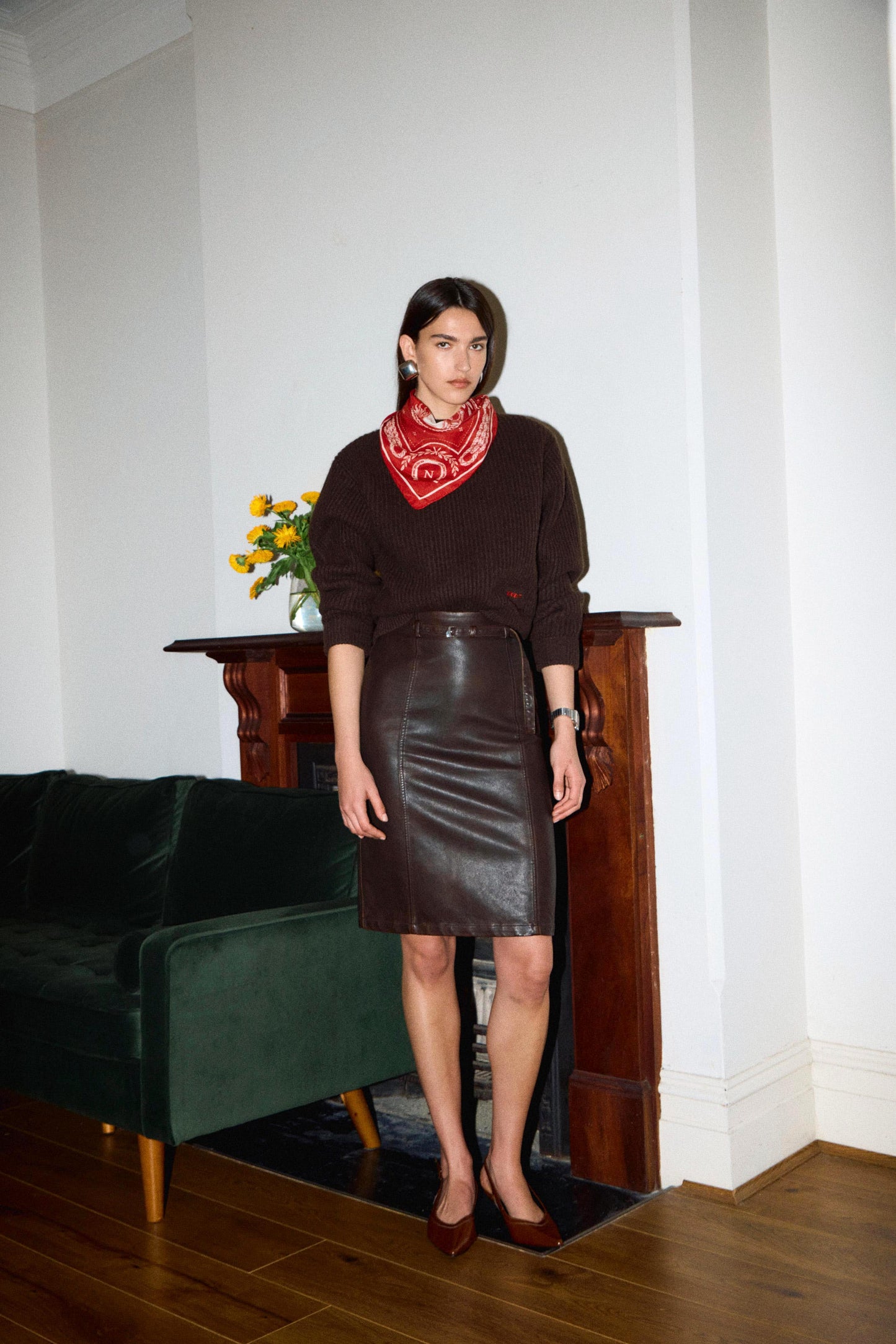 washed finish tight skirt
