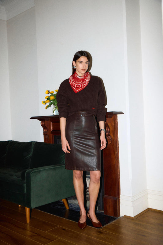 washed finish tight skirt