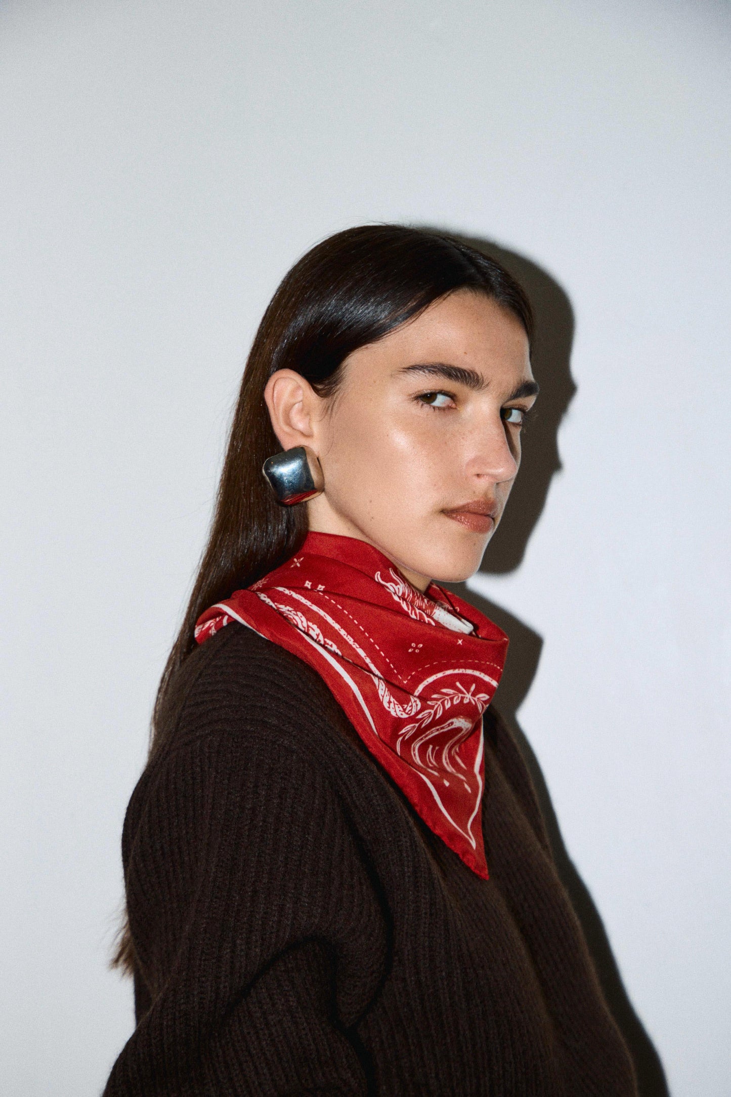horse motif silk blend scarf