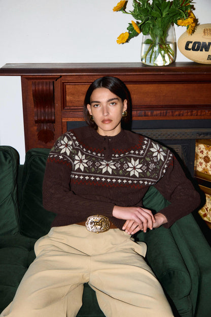 nordic pattern henley KNIT