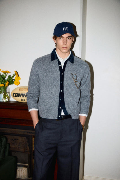 corduroy collar KNIT shirt