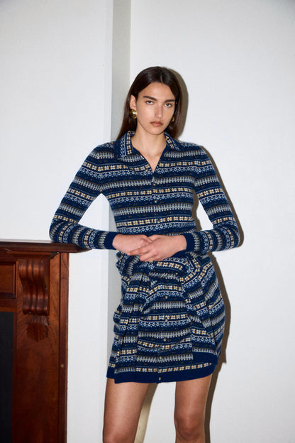 jacquard pattern KNIT  shirt