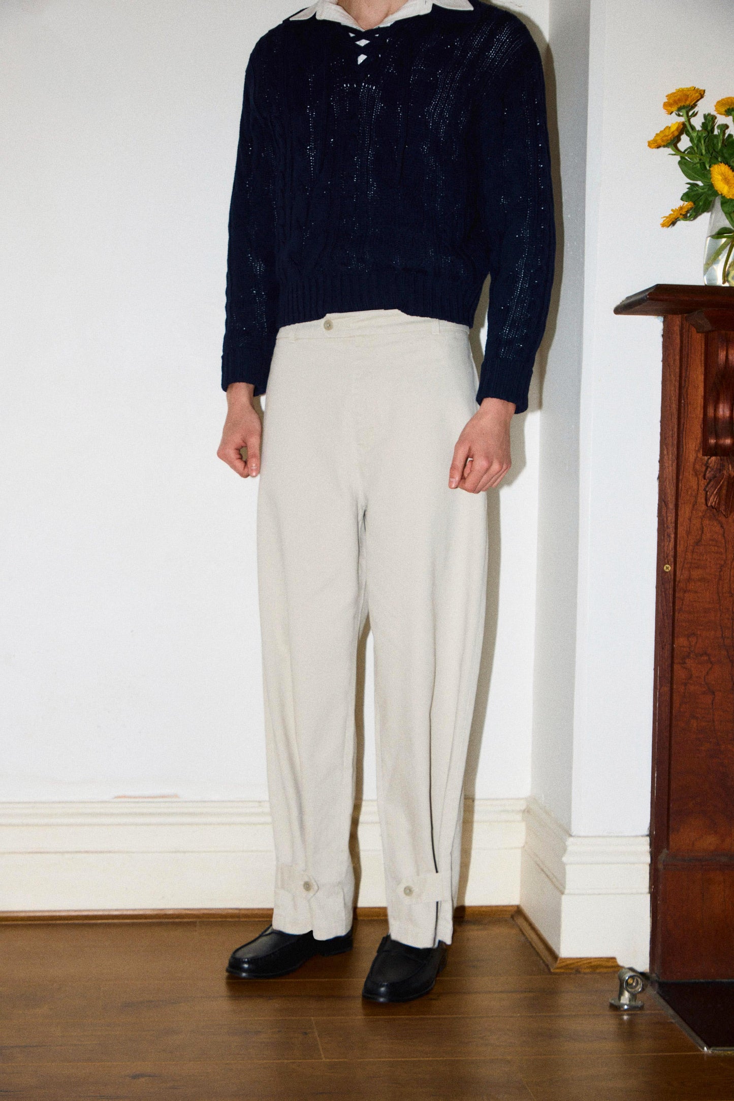 vintage washed chino trousers