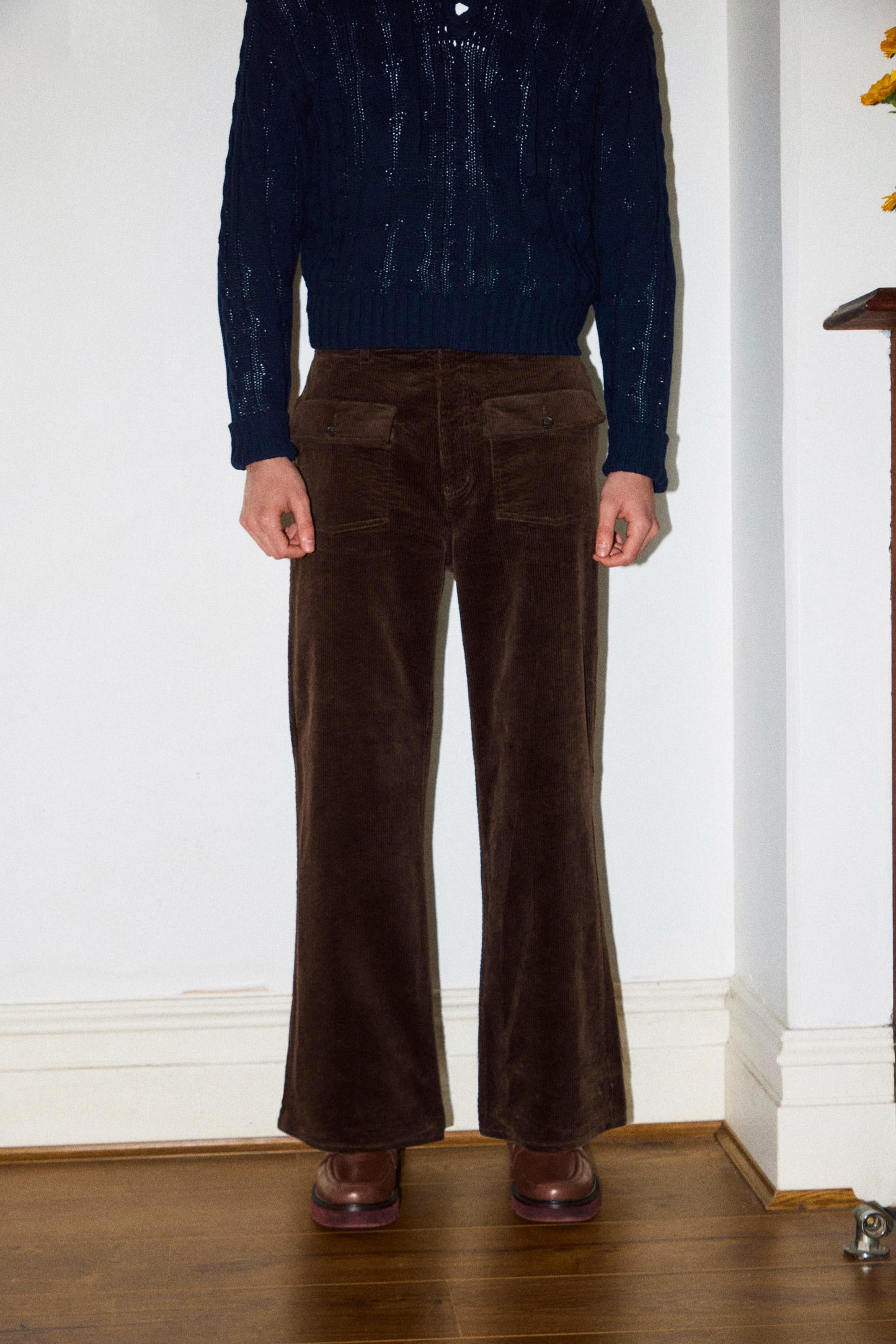 corduroy front pocket pants