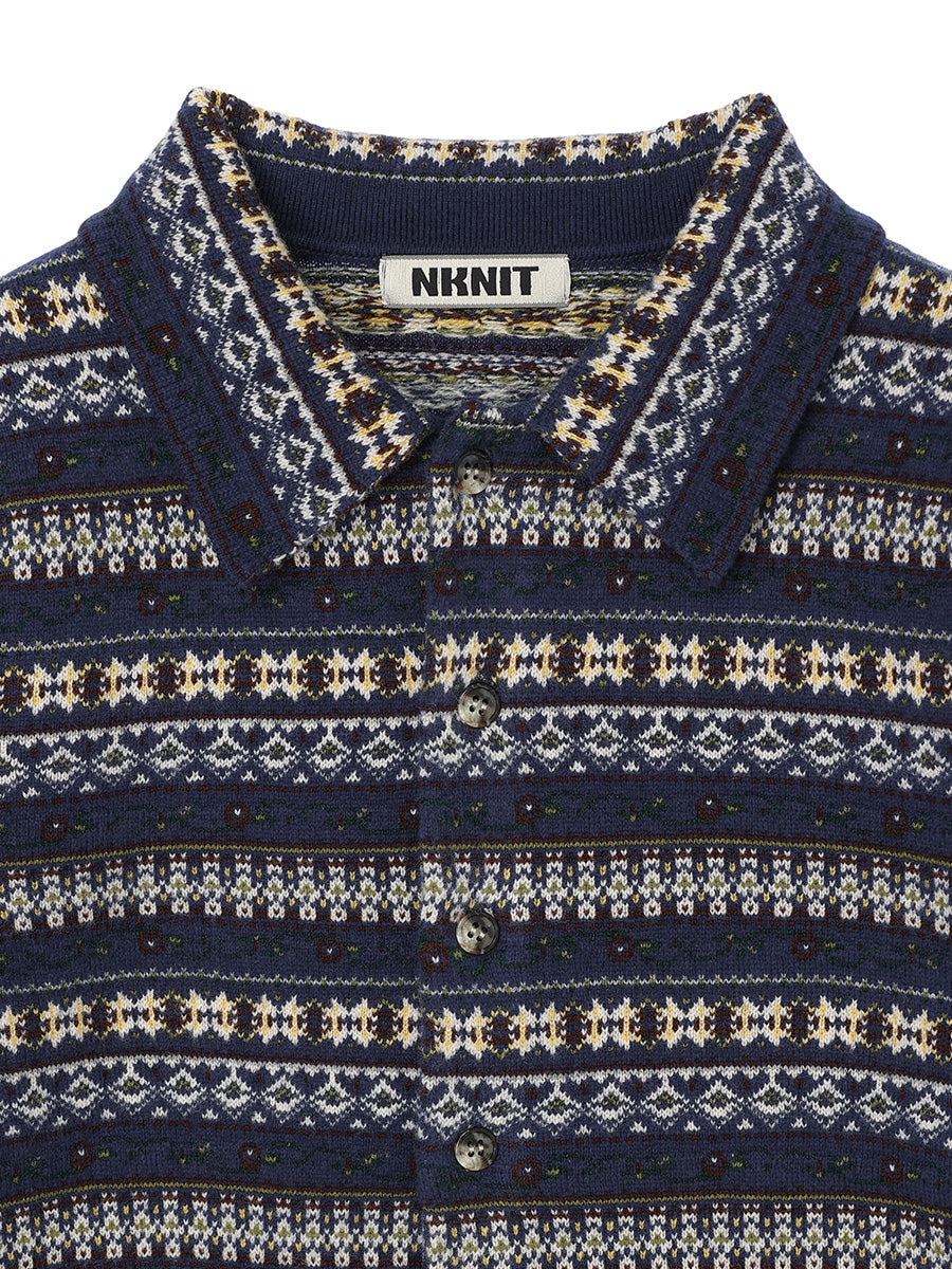 jacquard pattern KNIT  shirt