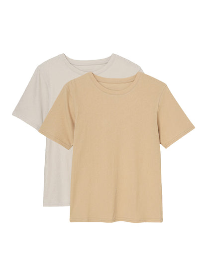 washed cotton t-shirt  2 pcses set