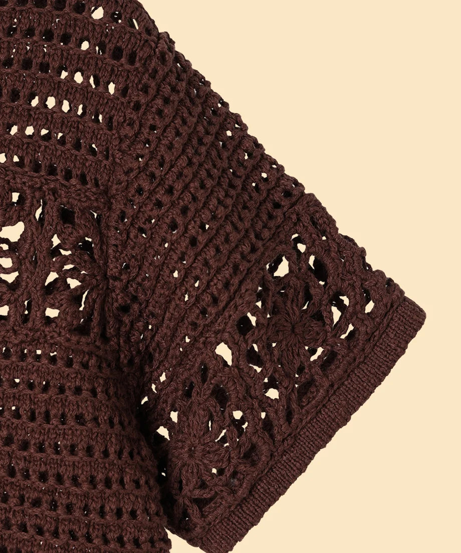 flower crochet knit shirt – NKNIT