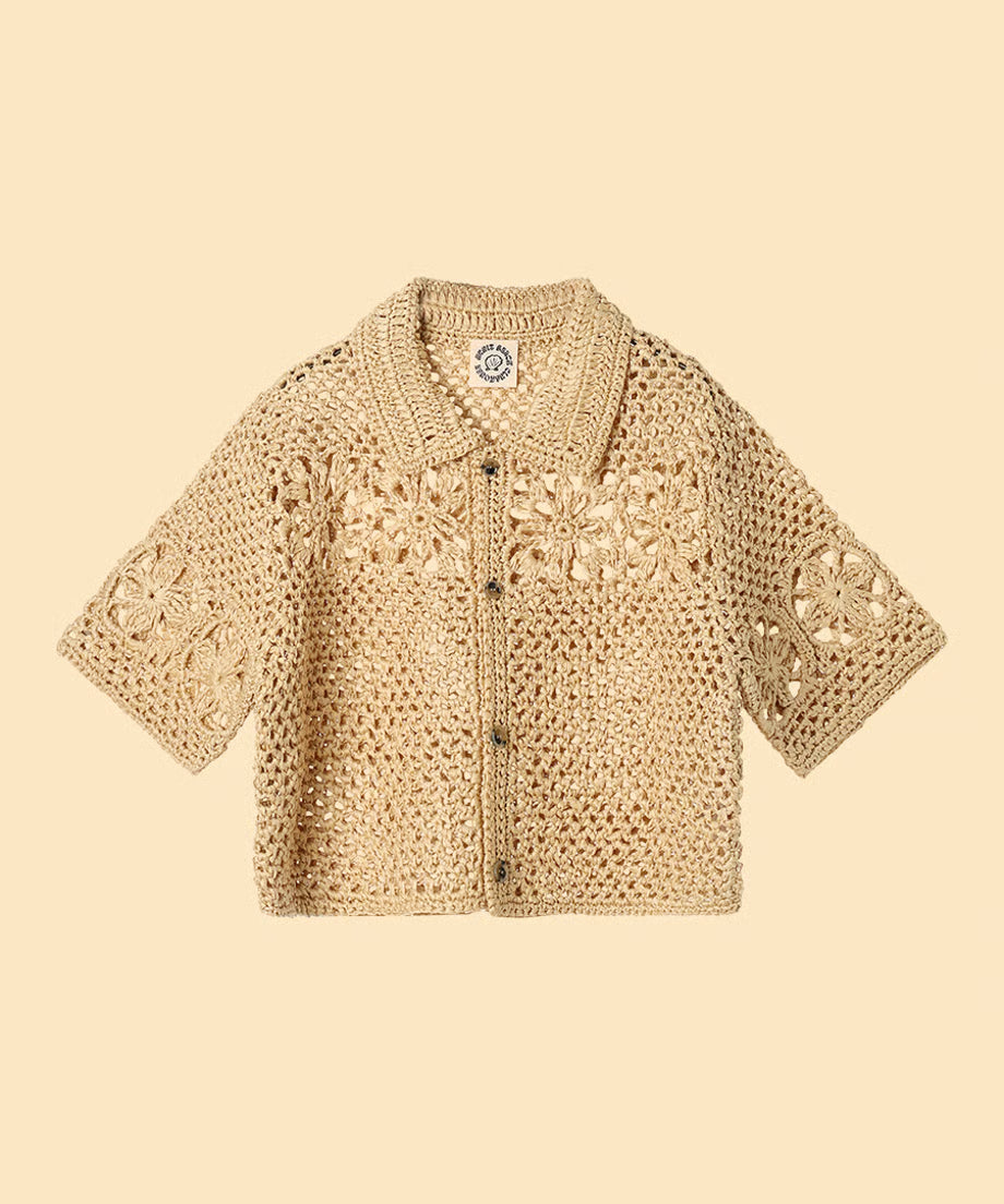 NKNIT short ♡pattern KNIT cotton mesh knit short pants | NKNIT