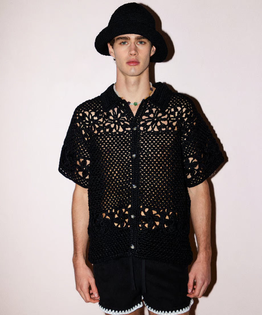 crochet knit shirt – NKNIT