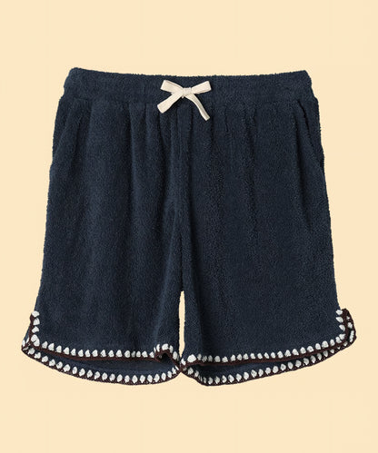 pile crochet shorts