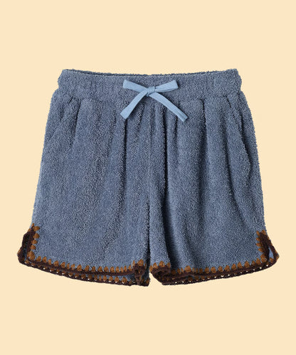 pile crochet shorts