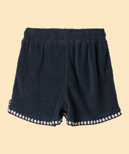 pile crochet shorts