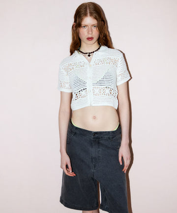 flower crochet knit shirt – NKNIT