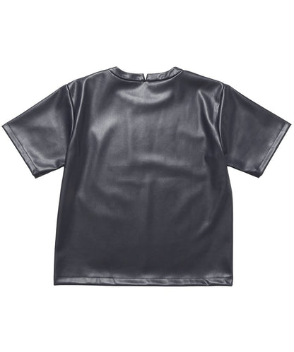 vegan leather big T-shirt_8