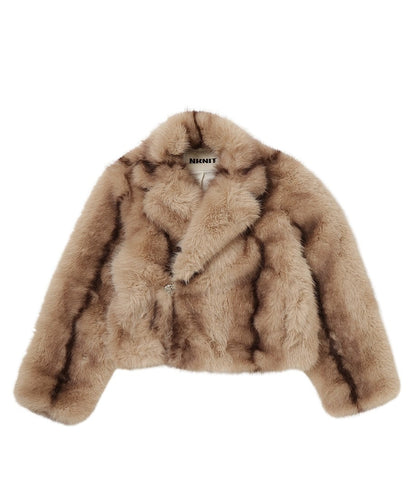 vegan fur big jacket【short】_4