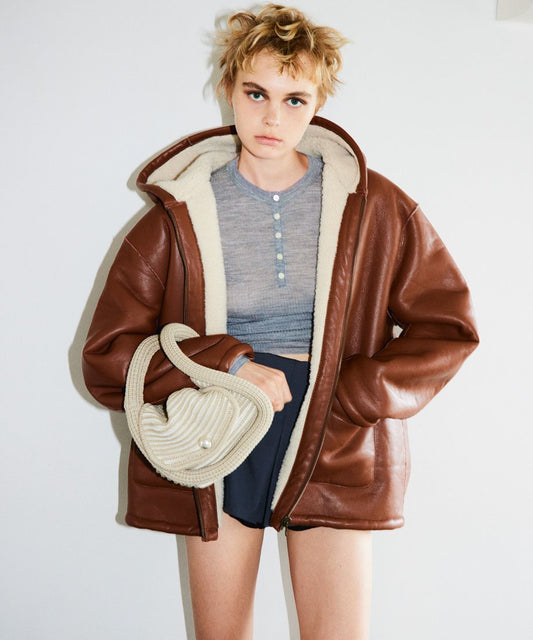 vegan mouton hooded zip jacket_1