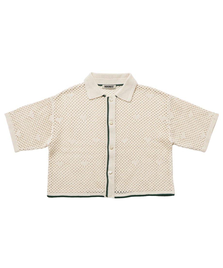 NKNIT ンニット mesh♡pattern KNIT shirt ① mesh♡ pattern KNIT shirt – NKNIT