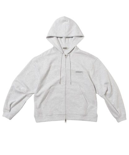 NKNIT logo embroidery ZIP hoodie L.GRAY_1