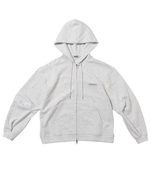NKNIT logo embroidery ZIP hoodie L.GRAY_1