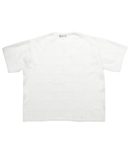 sheer checker pattern KNIT T-shirt_9