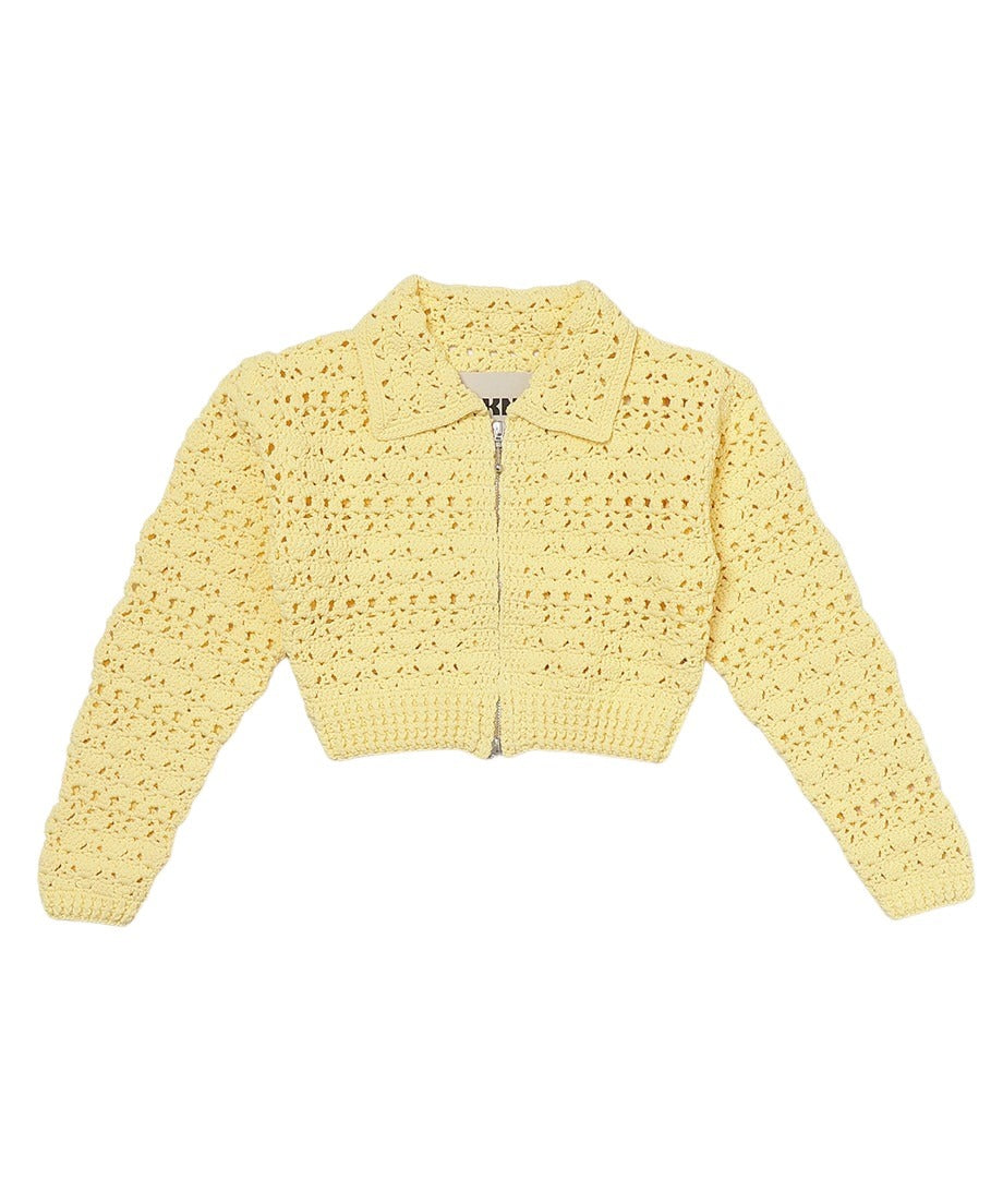 NKNIT crochet KNIT zip cardigan サイズ② crochet KNIT zip cardigan – NKNIT