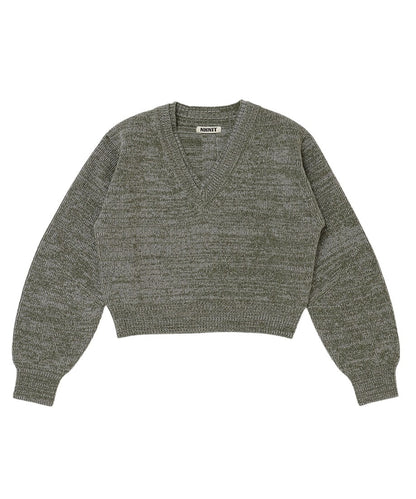 V-neck mix color KNIT_4