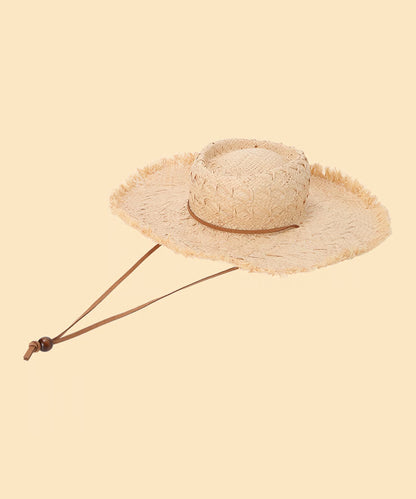 shell charm raffia hat