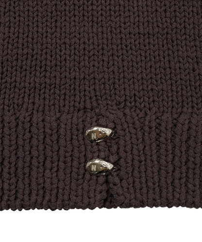 cord yarn V-neck KNIT vest_12