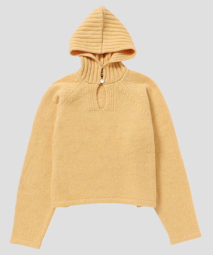 camel mix hooded KNIT_3
