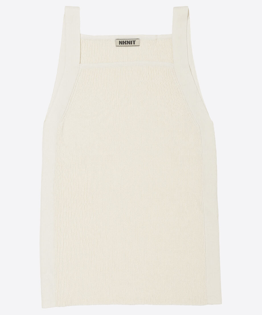 cotton rib square knit tank top_6