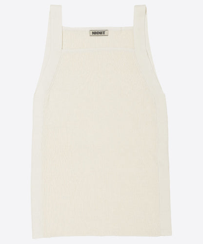 cotton rib square knit tank top_6
