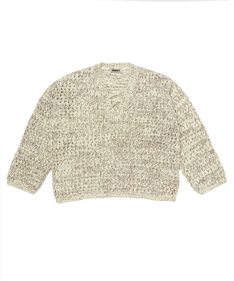 mix color lace up KNIT_3